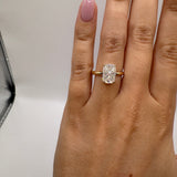 3ct Elongated Cushion Moissanite Solitaire