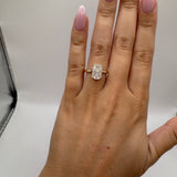 3ct Elongated Cushion Moissanite Solitaire