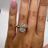3.5ct Lab Diamond Oval Engagement Ring Size 6.75