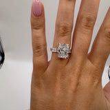 3.9ct Radiant Lab Grown Diamond Ring Size 4