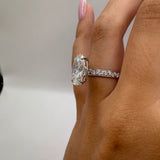 3.57ct Oval Lab Grown Diamond Engagement Ring Size 4.5