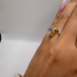 3.51ct Oval Lab Grown Diamond Ring Size 5