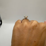 4ct Oval Moissanite Half Eternity Engagement Ring Size 8.75