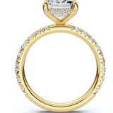 The Juliet Pave Emerald Engagement Ring