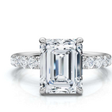 The Juliet Pave Emerald Engagement Ring