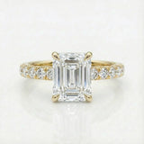 The Juliet Pave Emerald Engagement Ring